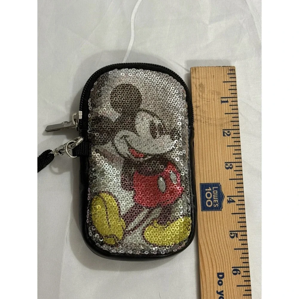 Disney Tech Mickey & Minnie Mouse Kiss Sequin Phone Case Coin Purse Wristlet Bag